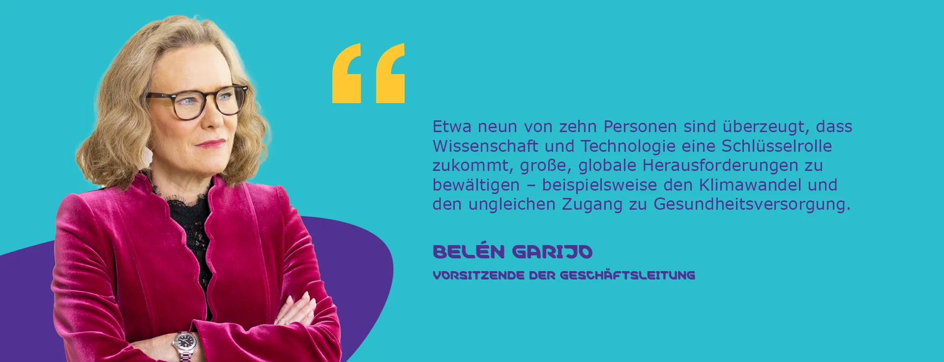 Foto von Belén Garijo mit Zitat (Grafik)