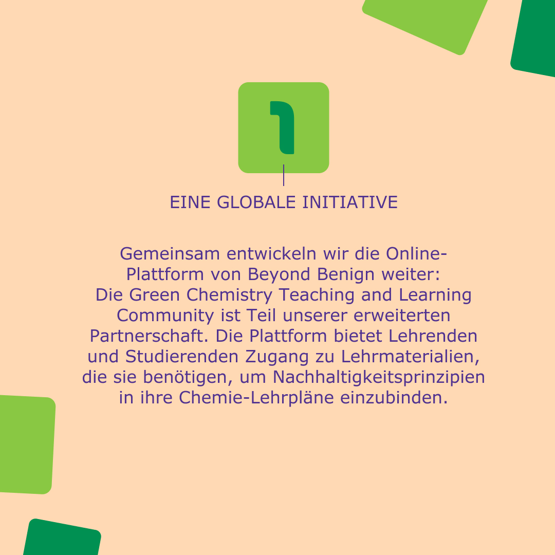 Slider – Globaler Bildungszugang zu Grüner Chemie (Textslide)